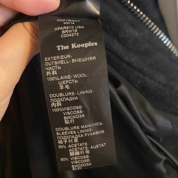 The Kooples wool mens jacket black with leopard print - Picture 6 of 6